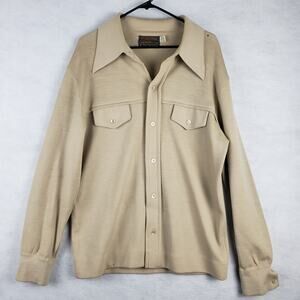 Pendleton Men's L 100% Virgin Wool Shirt Jacket Natural Tan‎ Layering Outdoorsy